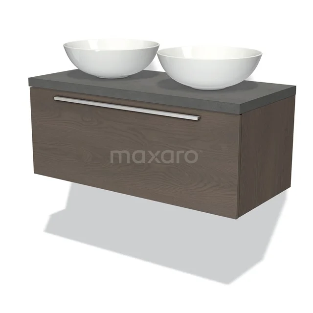 Modulo Plato Badkamermeubel voor waskom | 100 cm Donkerbruin eiken Vlak front Donkergrijs beton blad 1 lade Modulo Plato Badkamermeubel Voor Waskom | 100 Cm Donkerbruin Eiken Vlak Front Donkergrijs Beton Blad 1 Lade -Modulo modulo plato badkamermeubel voor waskom 100 cm donkerbruin eiken vlak front donkergrijs beton blad 1 lade bmk11 01557