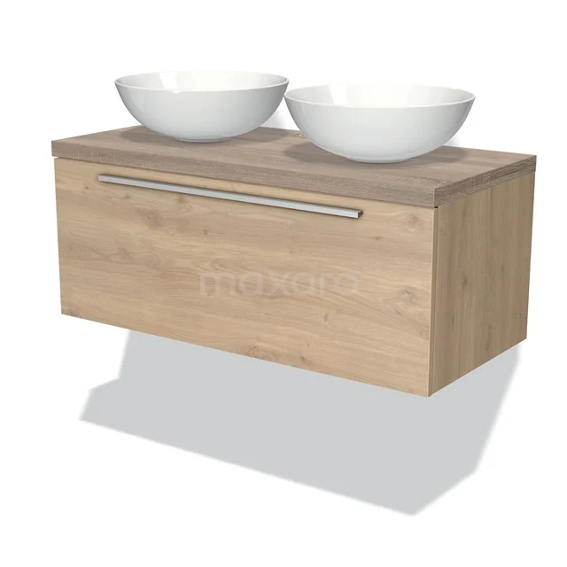 Modulo Plato Badkamermeubel voor waskom | 100 cm Lichtbruin eiken Vlak front Eiken blad 1 lade Modulo Plato Badkamermeubel Voor Waskom | 100 Cm Lichtbruin Eiken Vlak Front Eiken Blad 1 Lade -Modulo modulo plato badkamermeubel voor waskom 100 cm lichtbruin eiken vlak front eiken blad 1 lade bmk11 01337