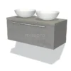 Modulo Plato Badkamermeubel Voor Waskom | 100 Cm Lichtgrijs Beton Vlak Front Grijs Eiken Blad 1 Lade -Modulo modulo plato badkamermeubel voor waskom 100 cm lichtgrijs beton vlak front grijs eiken blad 1 lade bmk11 01726
