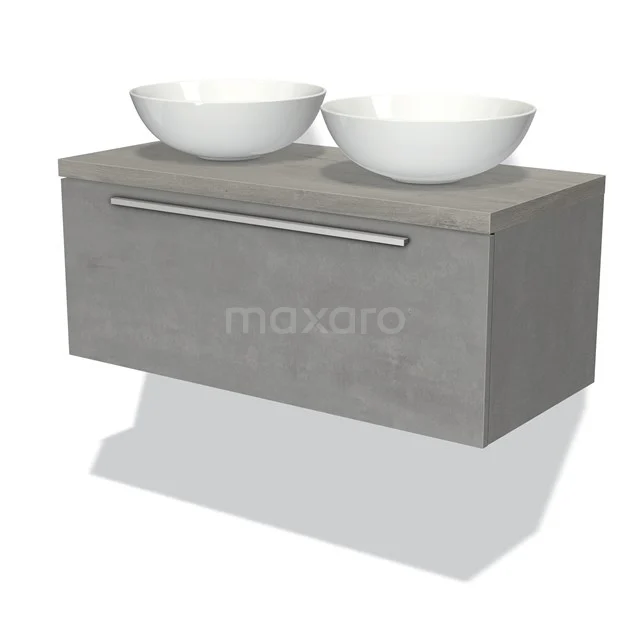 Modulo Plato Badkamermeubel voor waskom | 100 cm Lichtgrijs beton Vlak front Grijs eiken blad 1 lade Modulo Plato Badkamermeubel Voor Waskom | 100 Cm Lichtgrijs Beton Vlak Front Grijs Eiken Blad 1 Lade -Modulo modulo plato badkamermeubel voor waskom 100 cm lichtgrijs beton vlak front grijs eiken blad 1 lade bmk11 01726