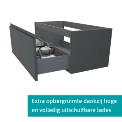 Modulo Plato Badkamermeubel Voor Waskom | 120 Cm Donkergrijs Greeploos Front Lichtgrijs Eiken Blad 1 Lade -Modulo modulo plato badkamermeubel voor waskom 120 cm donkergrijs greeploos front lichtgrijs eiken blad 1 lade bmk11 00890 1