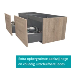 Modulo Plato Badkamermeubel Voor Waskom | 120 Cm Eiken Kader Front Eiken Blad 2 Lades Naast Elkaar -Modulo modulo plato badkamermeubel voor waskom 120 cm eiken kader front eiken blad 2 lades naast elkaar bmk12 00020 1