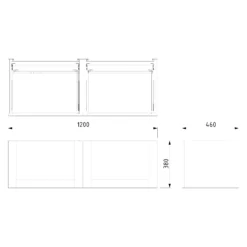 Modulo Plato Badkamermeubel Voor Waskom | 120 Cm Eiken Kader Front Eiken Blad 2 Lades Naast Elkaar -Modulo modulo plato badkamermeubel voor waskom 120 cm eiken kader front eiken blad 2 lades naast elkaar bmk12 00020 5