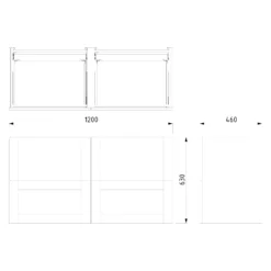 Modulo Plato Badkamermeubel Voor Waskom | 120 Cm Lichtbruin Eiken Kader Front Mat Zwart Blad 4 Lades -Modulo modulo plato badkamermeubel voor waskom 120 cm lichtbruin eiken kader front mat zwart blad 4 lades bmk18 00401 6