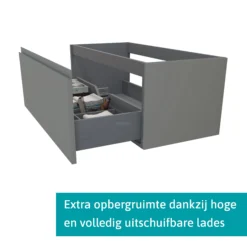 Modulo Plato Badkamermeubel Voor Waskom | 120 Cm Middengrijs Greeploos Front Grijs Eiken Blad 1 Lade -Modulo modulo plato badkamermeubel voor waskom 120 cm middengrijs greeploos front grijs eiken blad 1 lade bmk11 00434 4