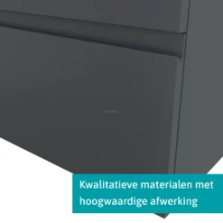 Modulo Plato Badkamermeubel Voor Waskom | 60 Cm Donkergrijs Greeploos Front Lichtgrijs Eiken Blad 1 Lade -Modulo modulo plato badkamermeubel voor waskom 60 cm donkergrijs greeploos front lichtgrijs eiken blad 1 lade bmk11 00773 3