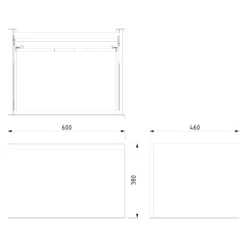 Modulo Plato Badkamermeubel Voor Waskom | 60 Cm Hoogglans Wit Greeploos Front Eiken Blad 1 Lade -Modulo modulo plato badkamermeubel voor waskom 60 cm hoogglans wit greeploos front eiken blad 1 lade bmk11 00458 5
