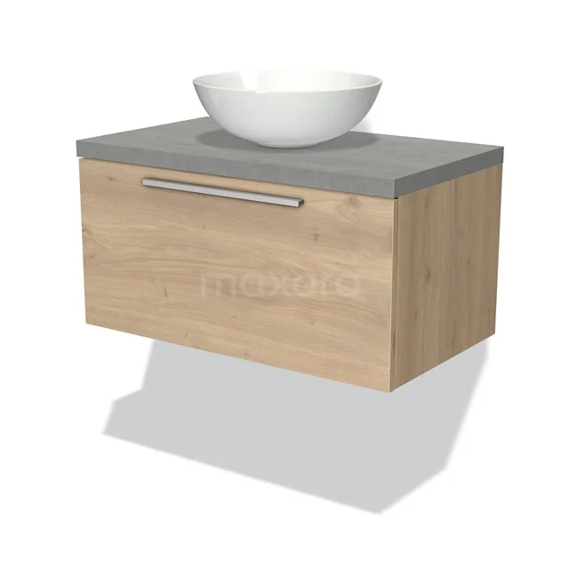 Modulo Plato Badkamermeubel voor waskom | 80 cm Lichtbruin eiken Vlak front Lichtgrijs beton blad 1 lade Modulo Plato Badkamermeubel Voor Waskom | 80 Cm Lichtbruin Eiken Vlak Front Lichtgrijs Beton Blad 1 Lade -Modulo modulo plato badkamermeubel voor waskom 80 cm lichtbruin eiken vlak front lichtgrijs beton blad 1 lade bmk11 01321