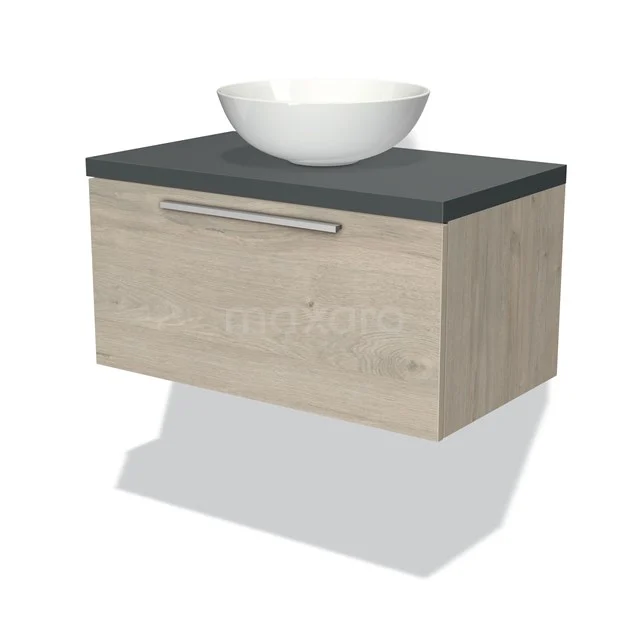 Modulo Plato Badkamermeubel voor waskom | 80 cm Lichtgrijs eiken Vlak front Donkergrijs blad 1 lade Modulo Plato Badkamermeubel Voor Waskom | 80 Cm Lichtgrijs Eiken Vlak Front Donkergrijs Blad 1 Lade -Modulo modulo plato badkamermeubel voor waskom 80 cm lichtgrijs eiken vlak front donkergrijs blad 1 lade bmk11 01203