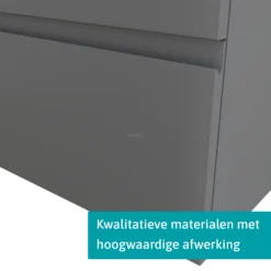 Modulo Plato Badkamermeubel Voor Waskom | 80 Cm Middengrijs Greeploos Front Donkergrijs Blad 1 Lade -Modulo modulo plato badkamermeubel voor waskom 80 cm middengrijs greeploos front donkergrijs blad 1 lade bmk11 00335 3