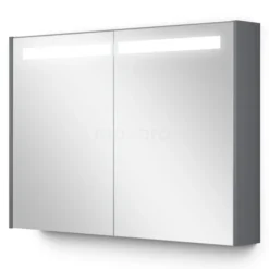 Spiegelkast Met Verlichting Modulo 100x70cm Middengrijs