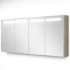 Spiegelkast Met Verlichting Modulo 160x70cm Lichtgrijs Eiken