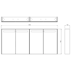 Spiegelkast Met Verlichting Modulo 160x70cm Lichtgrijs Eiken -Modulo spiegelkast met verlichting modulo 160x70cm lichtgrijs eiken k99 1600 59008 33 4