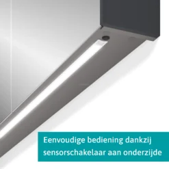 Spiegelkast Met Verlichting Modulo 180x70cm Donkergrijs -Modulo spiegelkast met verlichting modulo 180x70cm donkergrijs k99 1800 59009 06 3