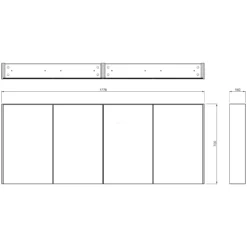Spiegelkast Met Verlichting Modulo 180x70cm Grijs Eiken -Modulo spiegelkast met verlichting modulo 180x70cm grijs eiken k99 1800 59009 39 4