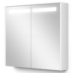 Spiegelkast Met Verlichting Modulo 80x70cm Hoogglans Wit