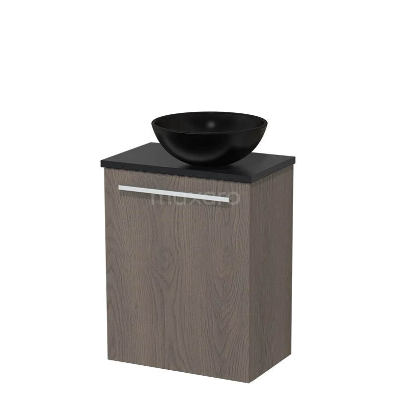 Toiletmeubel met Waskom Keramiek Modulo Donkerbruin Eiken Vlak 41 cm Mat Zwart Blad Toiletmeubel Met Waskom Keramiek Modulo Donkerbruin Eiken Vlak 41 Cm Mat Zwart Blad -Modulo toiletmeubel met waskom keramiek modulo donkerbruin eiken vlak 41 cm mat zwart blad tmk10 03369 1
