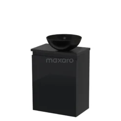 Toiletmeubel Met Waskom Keramiek Modulo Hoogglans Zwart Greeploos 41 Cm Mat Zwart Blad -Modulo toiletmeubel met waskom keramiek modulo hoogglans zwart greeploos 41 cm mat zwart blad tmk10 03215 1