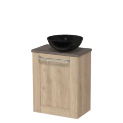 Toiletmeubel Met Waskom Keramiek Modulo Lichtbruin Eiken Kader 41 Cm Donkerbruin Eiken Blad -Modulo toiletmeubel met waskom keramiek modulo lichtbruin eiken kader 41 cm donkerbruin eiken blad tmk10 03336 1