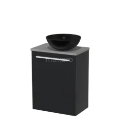 Toiletmeubel Met Waskom Keramiek Modulo Mat Zwart Vlak 41 Cm Lichtgrijs Beton Blad -Modulo toiletmeubel met waskom keramiek modulo mat zwart vlak 41 cm lichtgrijs beton blad tmk10 02997 1