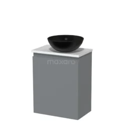 Toiletmeubel Met Waskom Keramiek Modulo Middengrijs Greeploos 41 Cm Mat Wit Blad -Modulo toiletmeubel met waskom keramiek modulo middengrijs greeploos 41 cm mat wit blad tmk10 03015 1