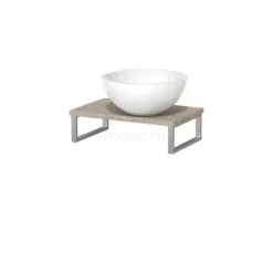 Toiletmeubel Met Waskom Mineraalmarmer Glanzend Modulo Lichtgrijs Eiken 41 Cm Wandbeugels RVS -Modulo toiletmeubel met waskom mineraalmarmer glanzend modulo lichtgrijs eiken 41 cm wandbeugels rvs tmk01 00317 1