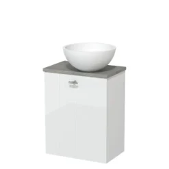 Toiletmeubel Met Waskom Solid Surface Modulo Hoogglans Wit Lamel 41 Cm Grijs Eiken Blad -Modulo toiletmeubel met waskom solid surface modulo hoogglans wit lamel 41 cm grijs eiken blad tmk10 00981 1