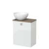 Toiletmeubel Met Waskom Solid Surface Modulo Hoogglans Wit Lamel 41 Cm Middenbruin Eiken Blad -Modulo toiletmeubel met waskom solid surface modulo hoogglans wit lamel 41 cm middenbruin eiken blad tmk10 04495